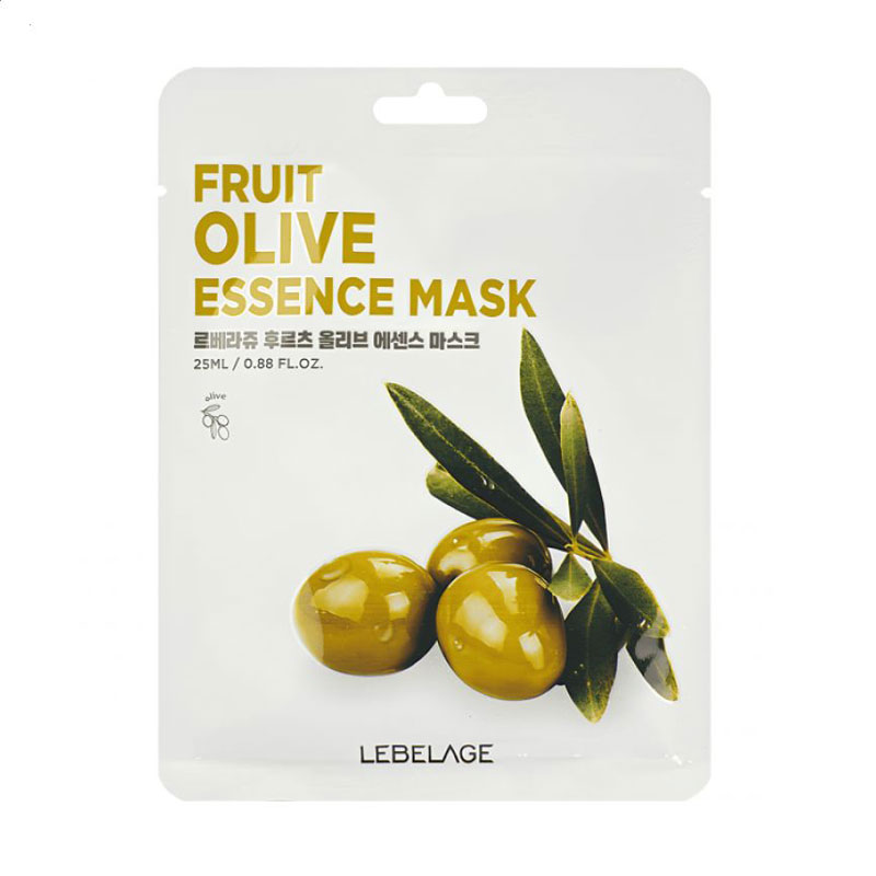 Тканинна маска для обличчя Lebelage Fruit Olive Essence Mask з оливковою олією, 25 мл
